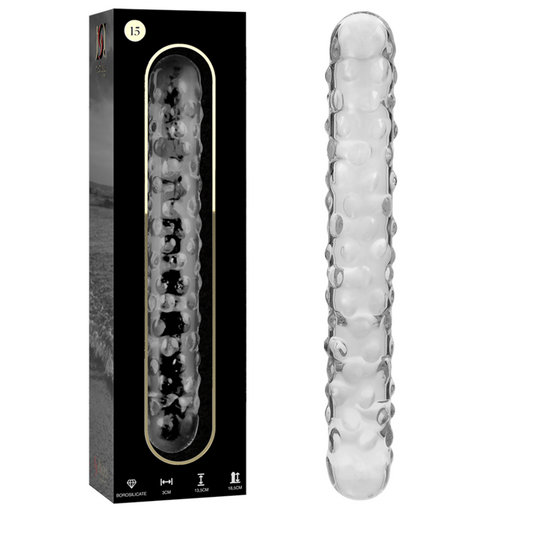 Nebula Series by Ibiza - Model 15 Dildo Borosilicate Glass Clear 18.5 cm - O - 3 cm – Glass Dildo