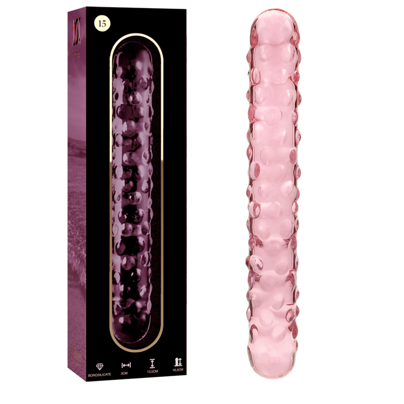 Nebula Series by Ibiza - Model 15 Dildo Borosilicate Glass Pink 18.5 cm - O - 3 cm – Glass Dildo