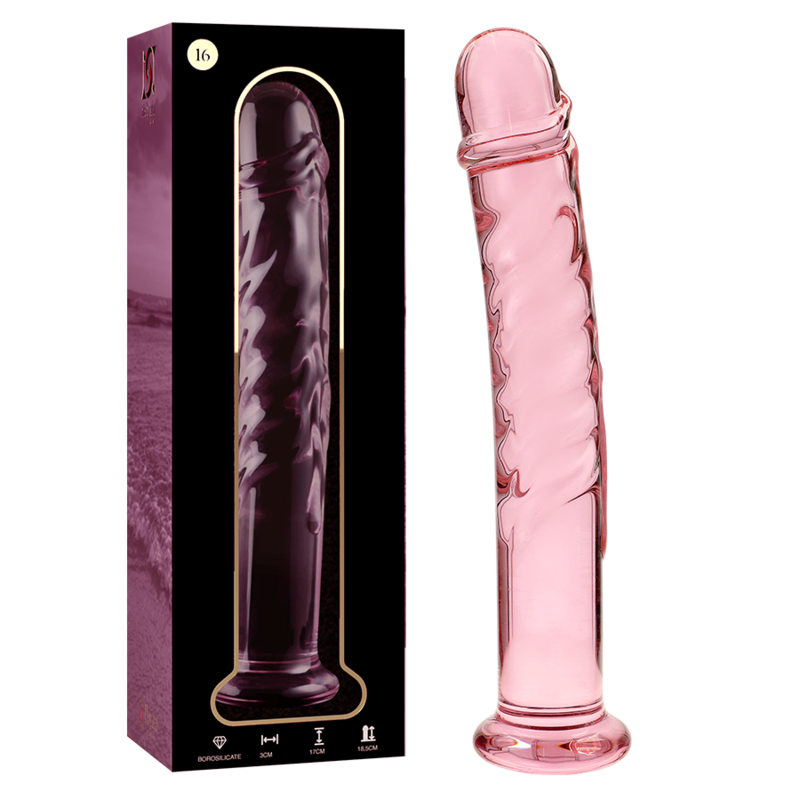 Nebula Series by Ibiza - Model 16 Dildo Borosilicate Glass Pink 18.5 cm - O - 3 cm – Glass Dildo