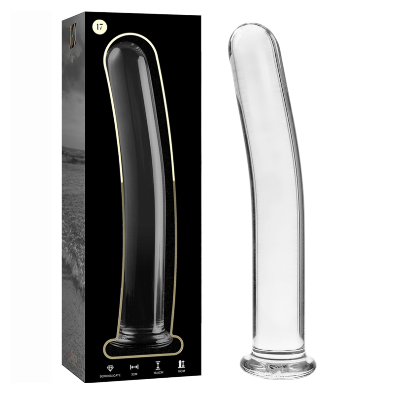 Nebula Series by Ibiza - Model 17 Dildo Borosilicate Glass Clear 18.5 cm - O - 3 cm – Glass Dildo