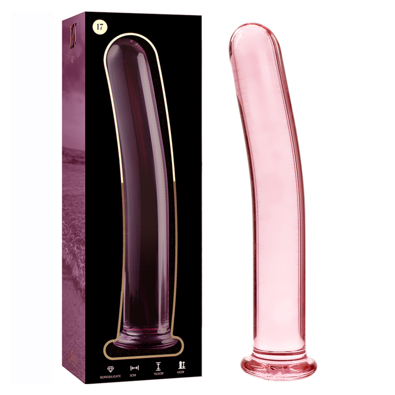 Nebula Series by Ibiza - Model 17 Dildo Borosilicate Glass Pink 18.5 cm - O - 3 cm – Glass Dildo