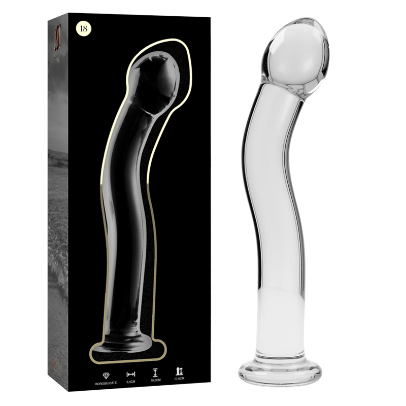 Nebula Series by Ibiza - Model 18 Dildo Borosilicate Glass Clear 18.5 cm - O - 3.5 cm – Glass Dildo