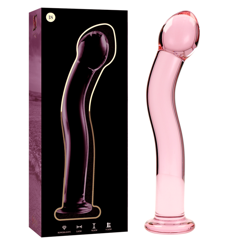 Nebula Series by Ibiza - Model 18 Dildo Borosilicate Glass Pink 18.5 cm - O - 3.5 cm – Glass Dildo