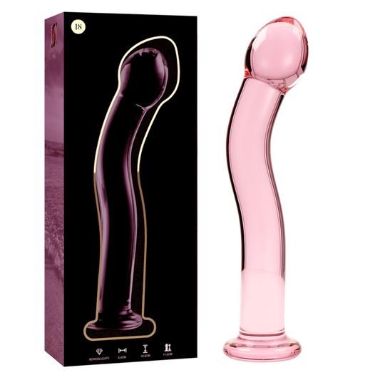 Nebula Series by Ibiza - Model 18 Dildo Borosilicate Glass Pink 18.5 cm - O - 3.5 cm – Glass Dildo