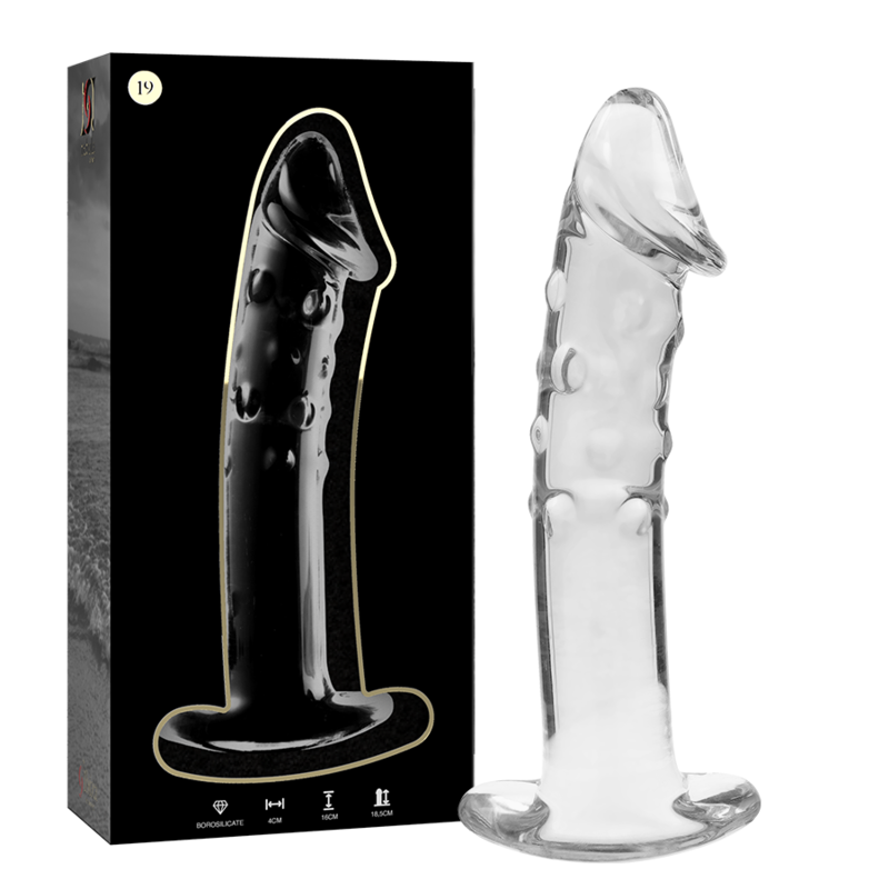 Nebula Series by Ibiza - Model 19 Dildo Borosilicate Glass Clear 18.5 cm - O - 4 cm – Glass Dildo