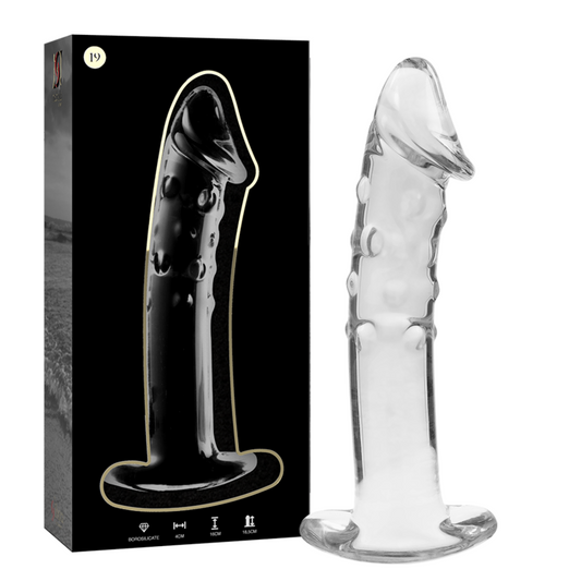 Nebula Series by Ibiza - Model 19 Dildo Borosilicate Glass Clear 18.5 cm - O - 4 cm – Glass Dildo