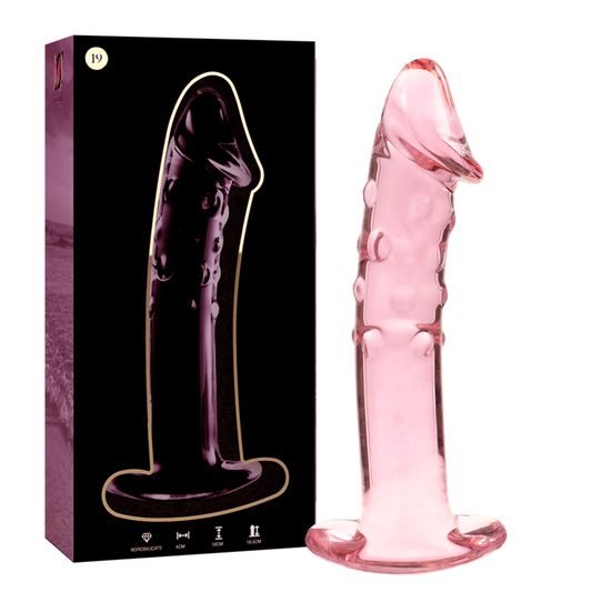 Nebula Series by Ibiza - Model 19 Dildo Borosilicate Glass Pink 18.5 cm - O - 4 cm – Glass Dildo