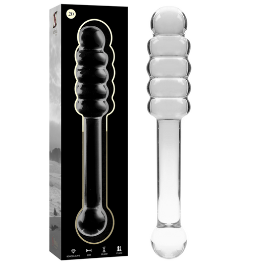 Nebula Series by Ibiza - Model 20 Dildo Borosilicate Glass Clear 20.5 cm - O - 3 cm – Glass Dildo