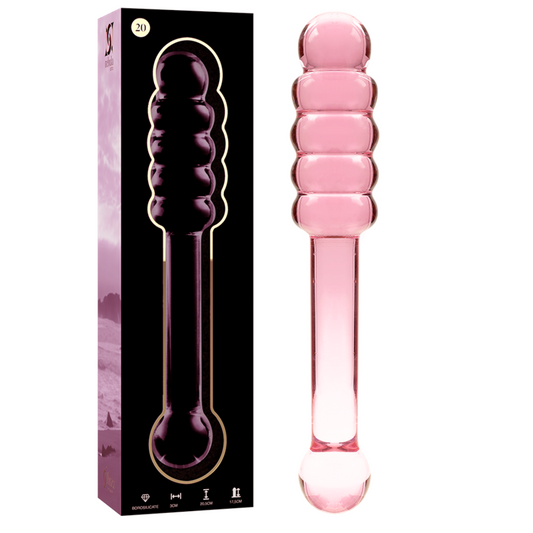 Nebula Series by Ibiza - Model 20 Dildo Borosilicate Glass Pink 20.5 cm - O - 3 cm – Glass Dildo