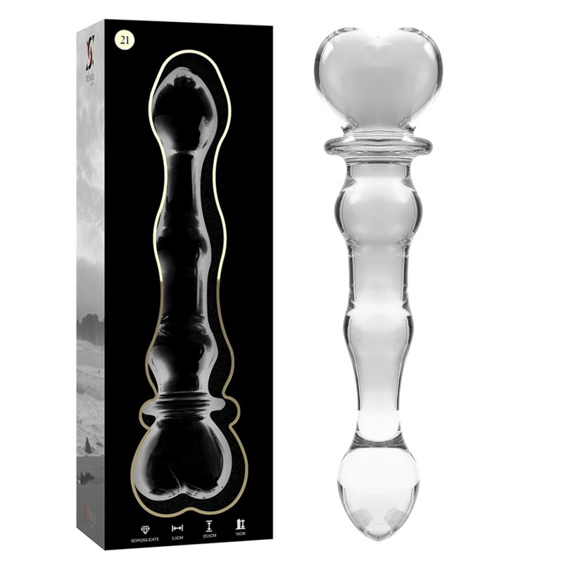 Nebula Series by Ibiza - Model 21 Dildo Borosilicate Glass Clear 20.5 cm - O - 3.5 cm – Glass Dildo