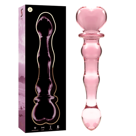 Nebula Series by Ibiza - Model 21 Dildo Borosilicate Glass Pink 20.5 cm - O - 3.5 cm – Glass Dildo