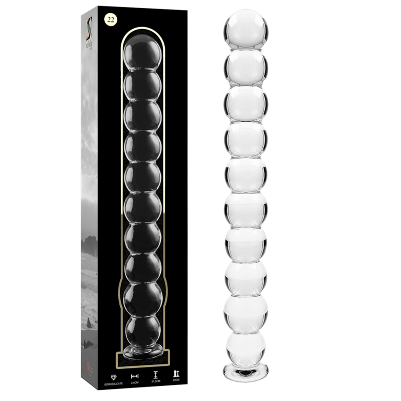 Nebula Series by Ibiza - Model 22 Dildo Borosilicate Glass Clear 21.5 cm - O - 2.5 cm – Glass Dildo