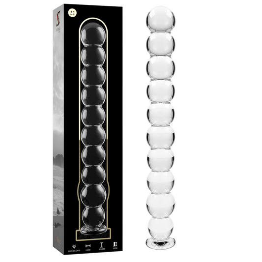Nebula Series by Ibiza - Model 22 Dildo Borosilicate Glass Clear 21.5 cm - O - 2.5 cm – Glass Dildo