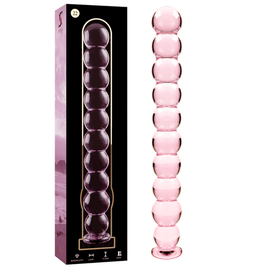 Nebula Series by Ibiza - Model 22 Dildo Borosilicate Glass Pink 21.5 cm - O - 2.5 cm – Glass Dildo