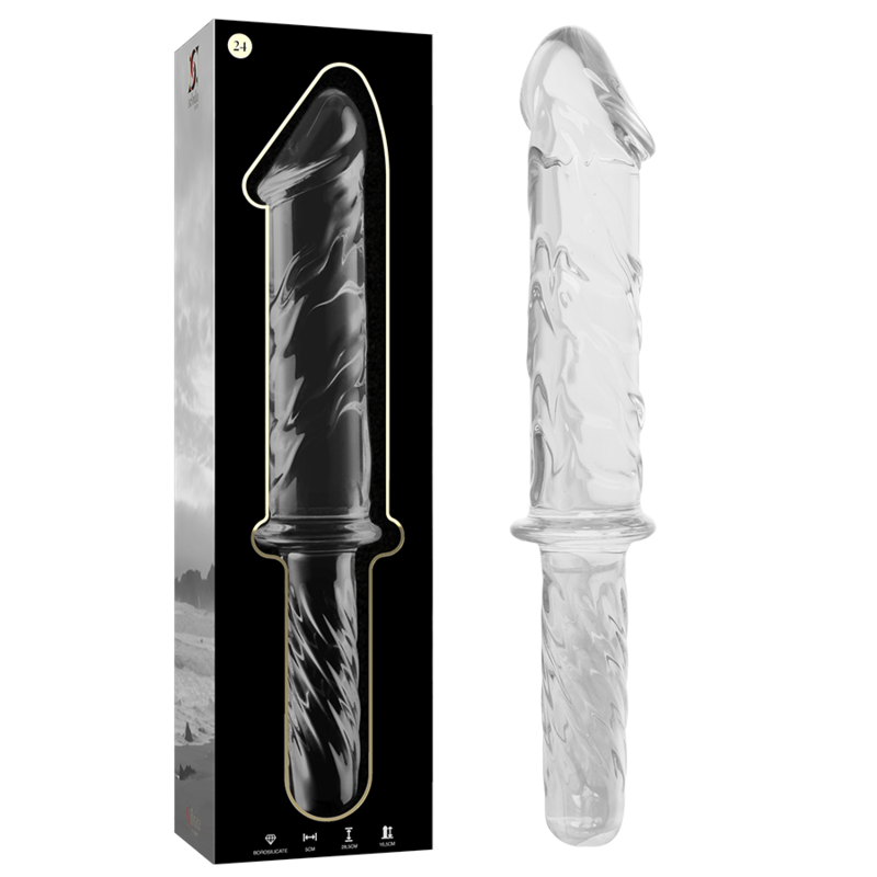 Nebula Series by Ibiza - Model 24 Dildo Borosilicate Glass Clear 28.5 cm - O - 5 cm – Glass Dildo