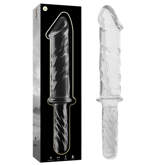 Nebula Series by Ibiza - Model 24 Dildo Borosilicate Glass Clear 28.5 cm - O - 5 cm – Glass Dildo