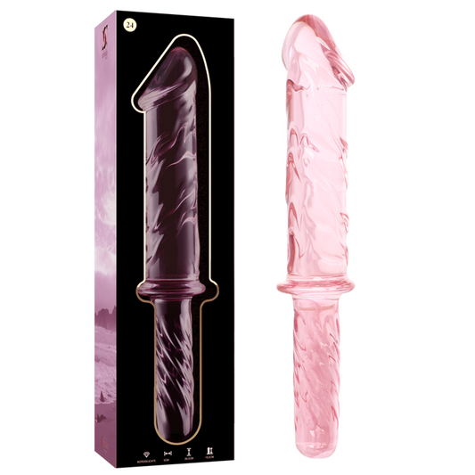 Nebula Series by Ibiza - Model 24 Dildo Borosilicate Glass Pink 28.5 cm - O - 5 cm – Glass Dildo