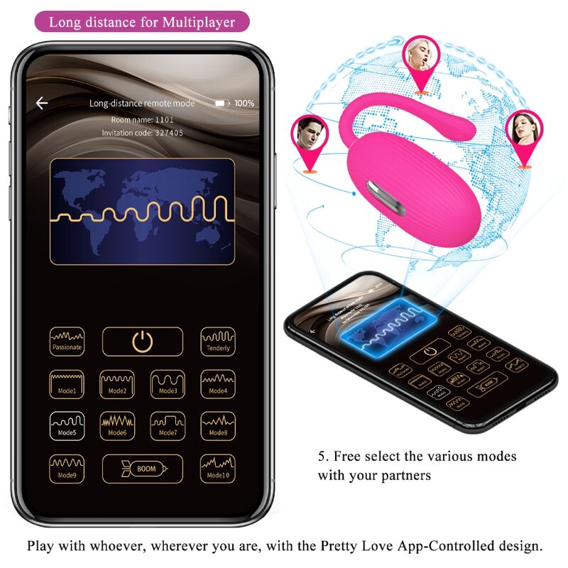 Pretty Love - Doreen Rechargeable Vibrating Egg Magenta Remote Control – Egg Vibrator