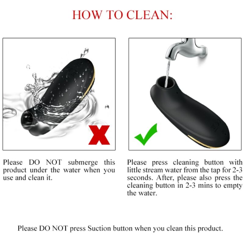 Pretty Love - Luxury Rechargeable Suction Massager Black – Clitoral Vibrator