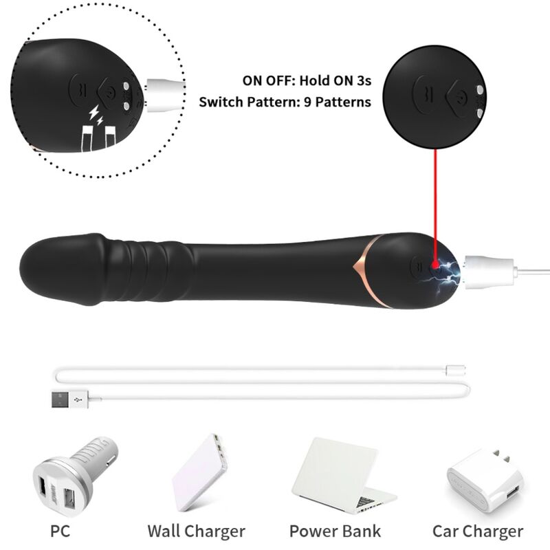 Armony - Dildo Vibrator Silicone Black – Vibrating Dildo