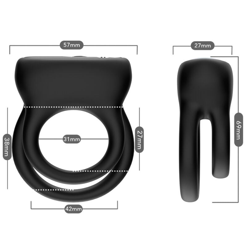 Armony - Double Ring Vibrator Black – Clitoral Vibrator