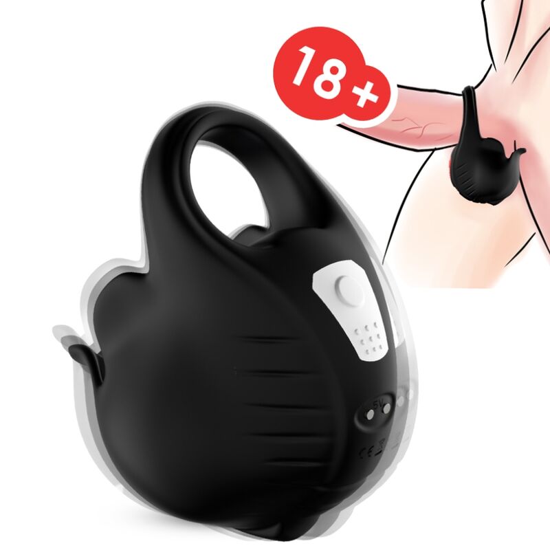 Armony - Cupping Vibrator Ring Remote Control Black – Remote Control Vibrator