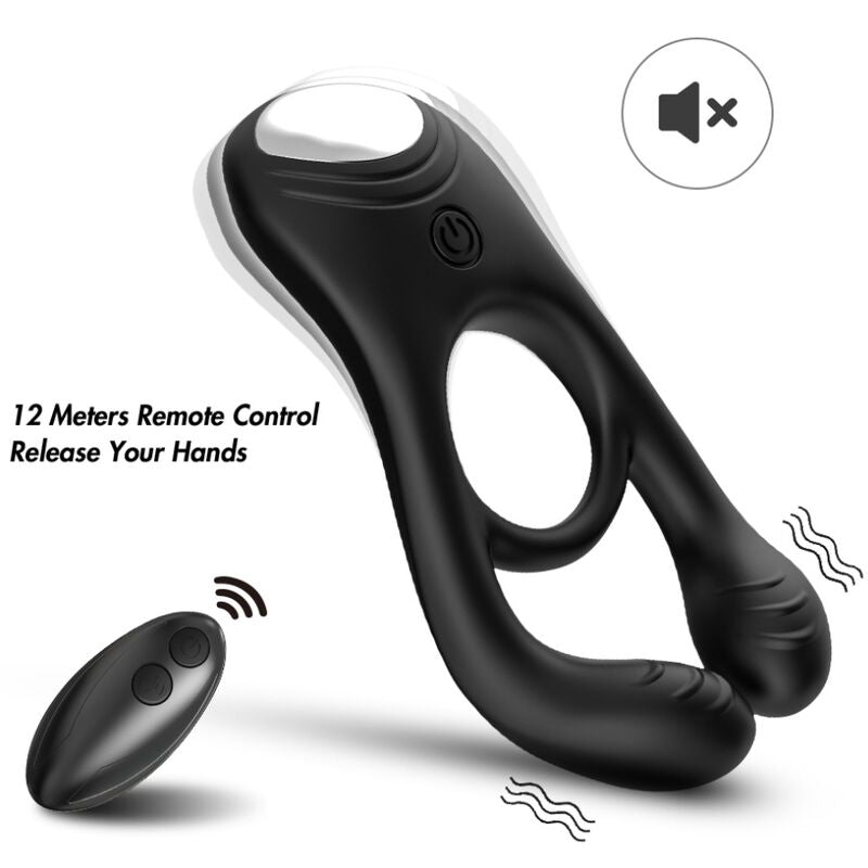 Armony - Veyron Double Vibrator Ring Toy for Couples Remote Control Black – Remote Control Vibrator