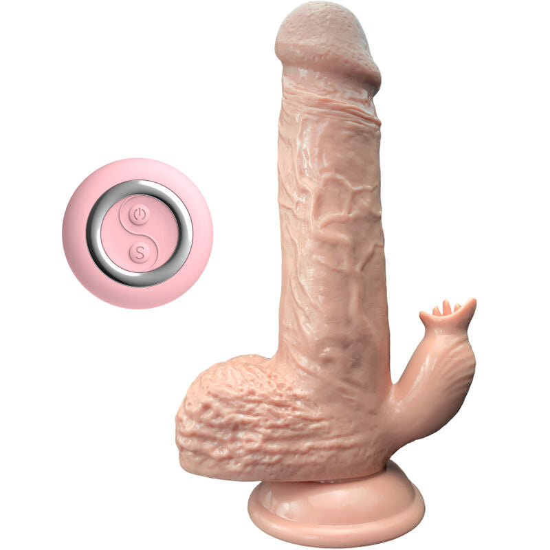 Armony - Realistic Vibrator & Thrusting Dildo with Tongue Stimulator 19 cm – Realistic Dildo