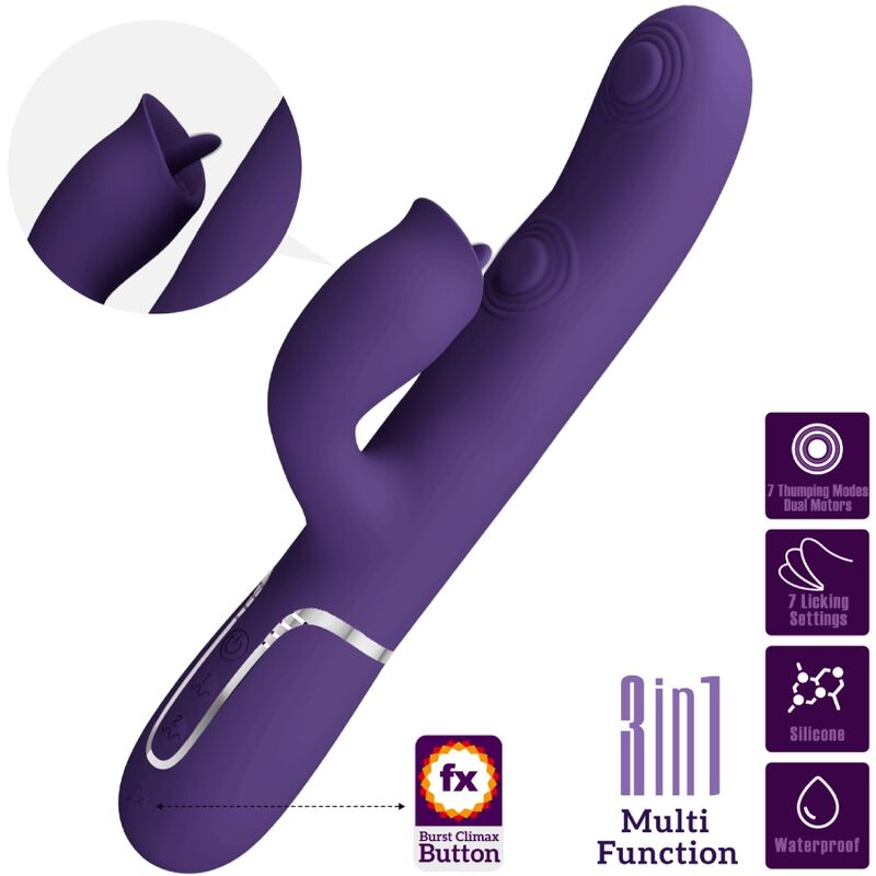 Pretty Love - Rabbit Vibrator with Licking Purple – G Spot Rabbit Vibrator
