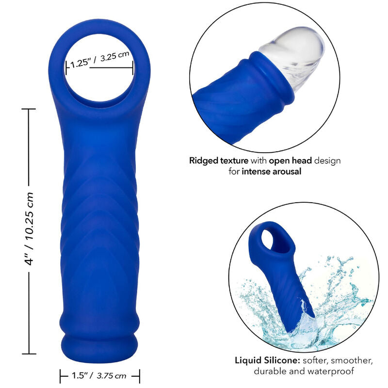 Calexotics - Admiral Wave Penis Cover Liquid Silicone Blue
