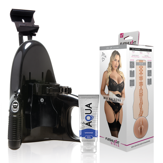 Fleshlight - Mia Malkova Vagina Lvl Up + Universal Launch + Aqua Quality Lubricant 50 ml – Water Based Lubricant