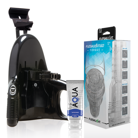 Fleshlight - GO Masturbador Torque Ice + Universal Launch + Aqua Quality Lubricant 50 ml – Water Based Lubricant