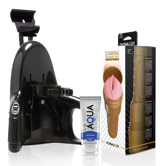Fleshlight - Pink Lady Stamina Training Unit + Universal Launch + Aqua Quality Lubricant 50 ml – Water Based Lubricant