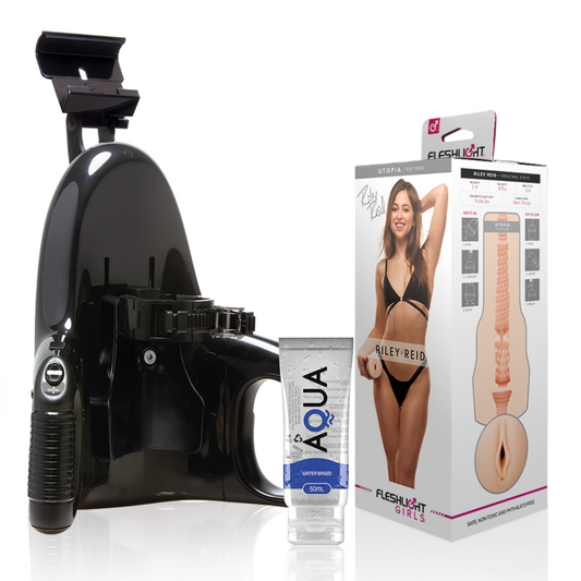 Fleshlight - Vagina Riley Reid Utopia + Universal Launch + Aqua Quality Lubricant 50 ml – Water Based Lubricant