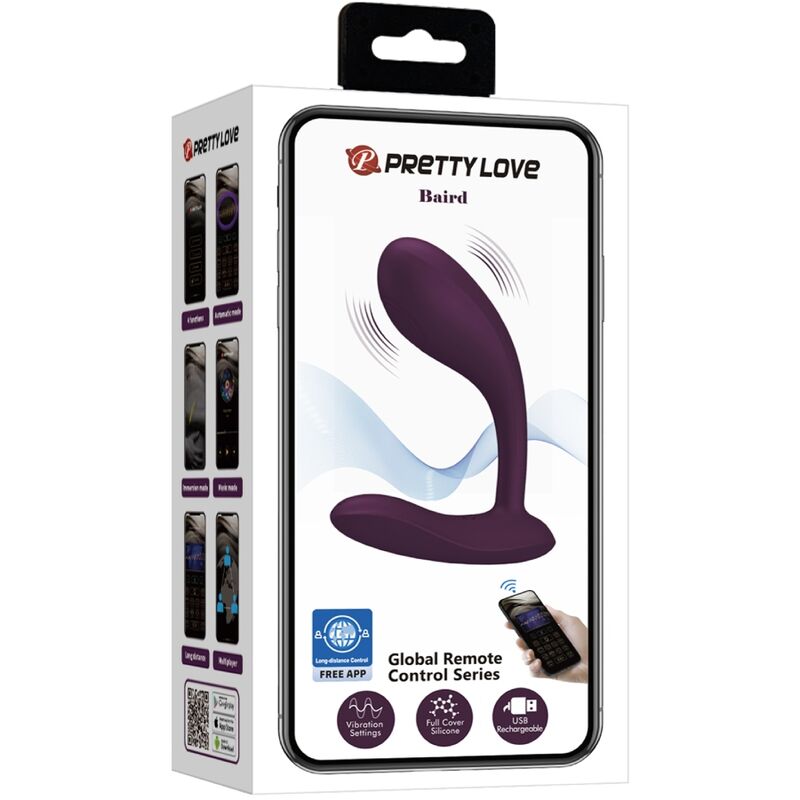Pretty Love - Baird G-Spot 12 Vibrations Rechargeable Lila App – G Spot Vibrator
