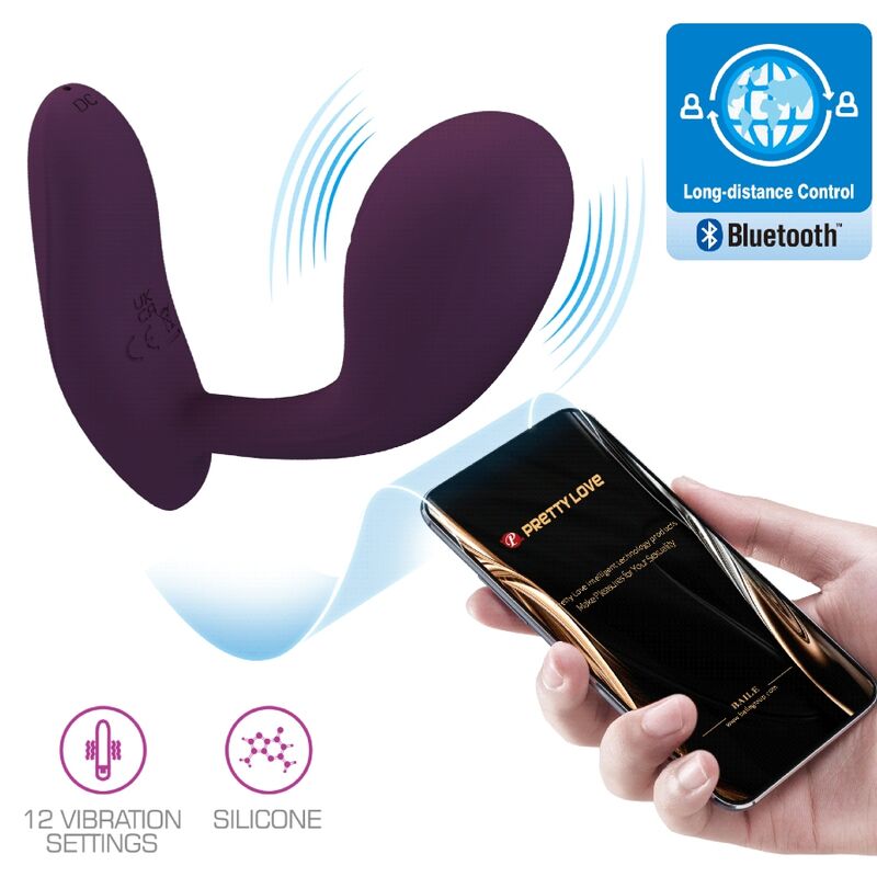 Pretty Love - Baird G-Spot 12 Vibrations Rechargeable Lila App – G Spot Vibrator