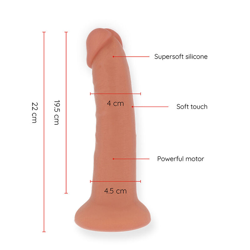 Oninder - Large BogotÁ Vibrator Dildo 9 Speeds Natural 22 cm - O - 4.5 cm - Free App – Vibrating Dildo