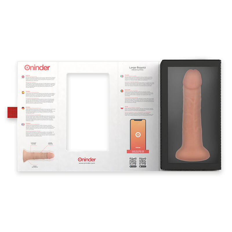 Oninder - Large BogotÁ Vibrator Dildo 9 Speeds Natural 22 cm - O - 4.5 cm - Free App – Vibrating Dildo