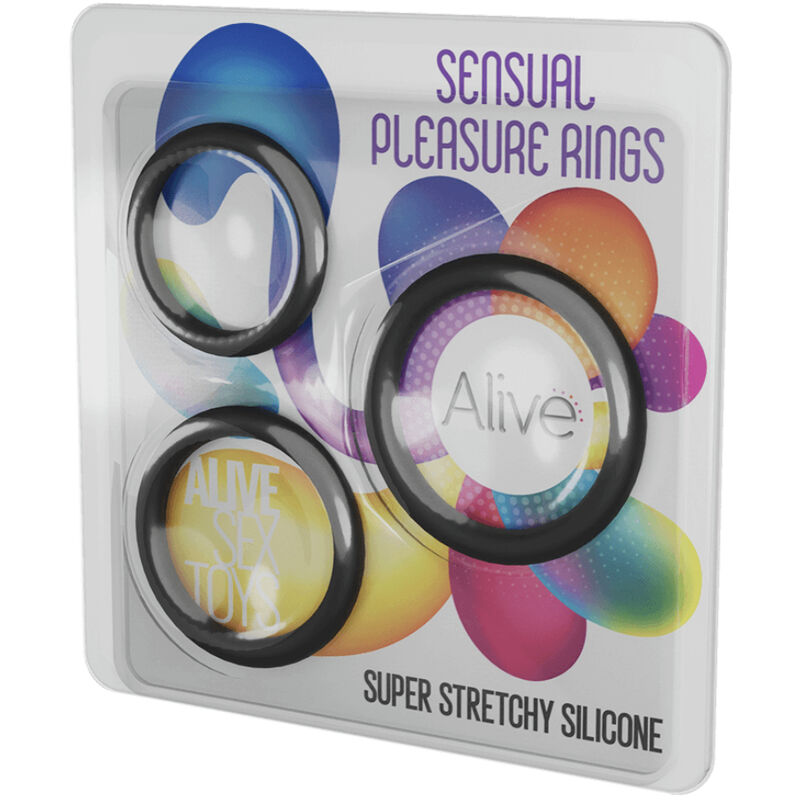 Alive - Kit Three Sensual Pleasure Rings – Water Based Lubricant