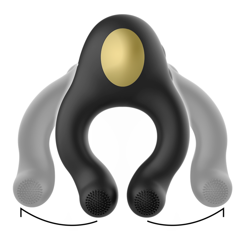 Armony - Silicone Vibrator Ring 3 Motors Rechargeable Black - Gold – Rechargeable Vibrator
