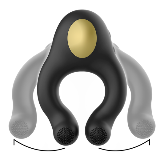 Armony - Silicone Vibrator Ring 3 Motors Rechargeable Black - Gold – Rechargeable Vibrator