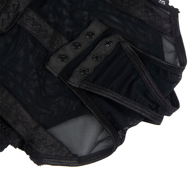 Subblime - Teddy with Garter Strap Detail Chest Black S/M – Teddy Lingerie