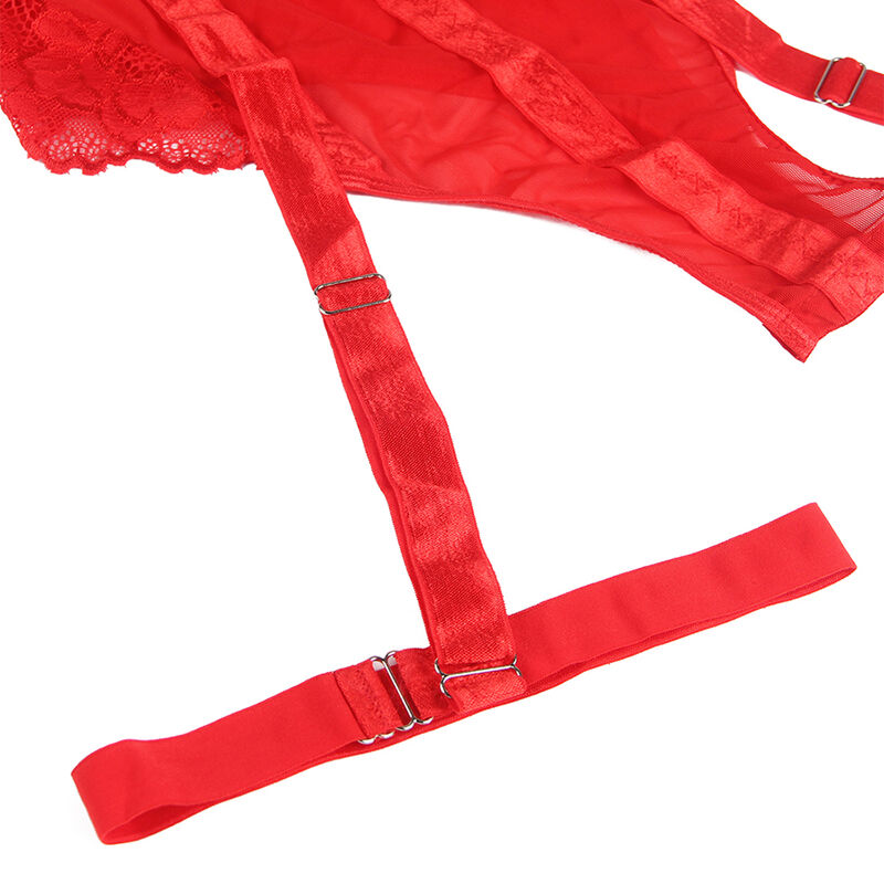 Subblime - Teddy with Garter Strap Detail Chest Red S/M – Teddy Lingerie