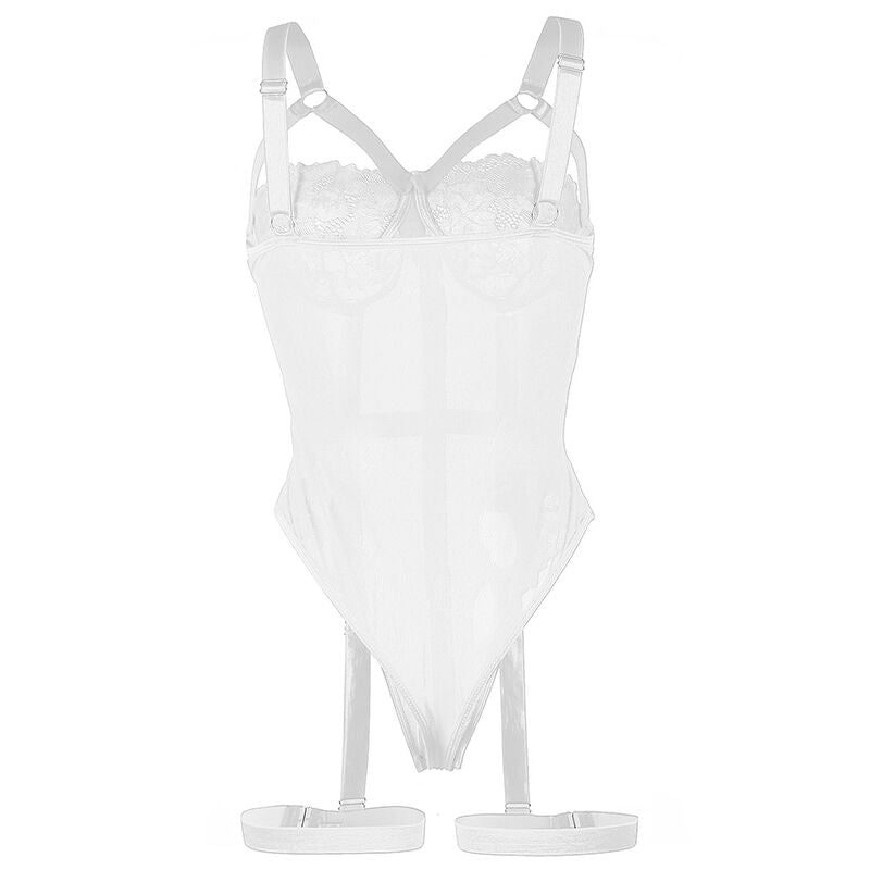 Subblime - Teddy with Garter Strap Detail Chest White S/M – Teddy Lingerie