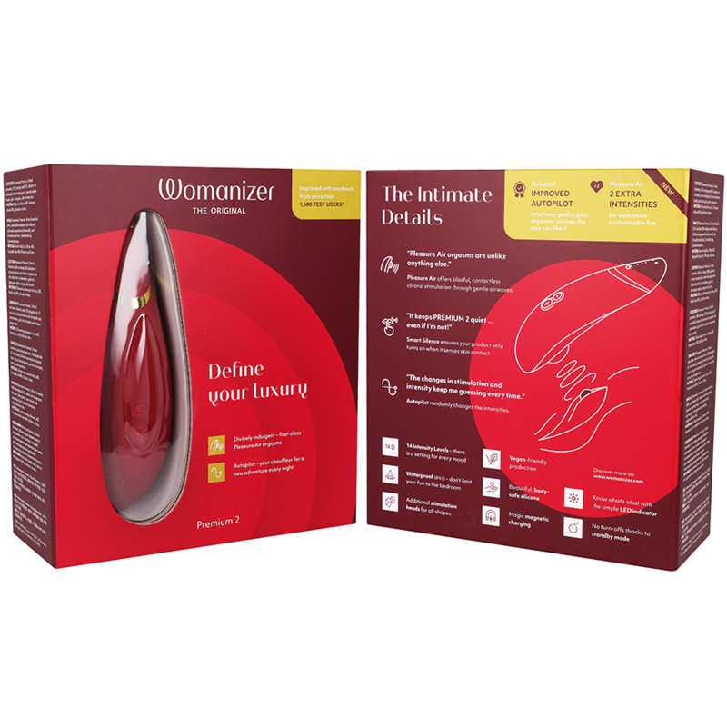 Womanizer - Premium 2 Clitoral Stimulator Bordeaux – Clitoris Stimulator