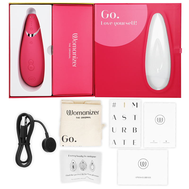 WOMANIZER - Premium 2 Clitoral Stimulator Raspberry