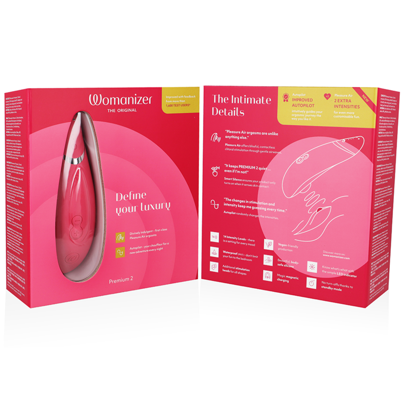 WOMANIZER - Premium 2 Clitoral Stimulator Raspberry