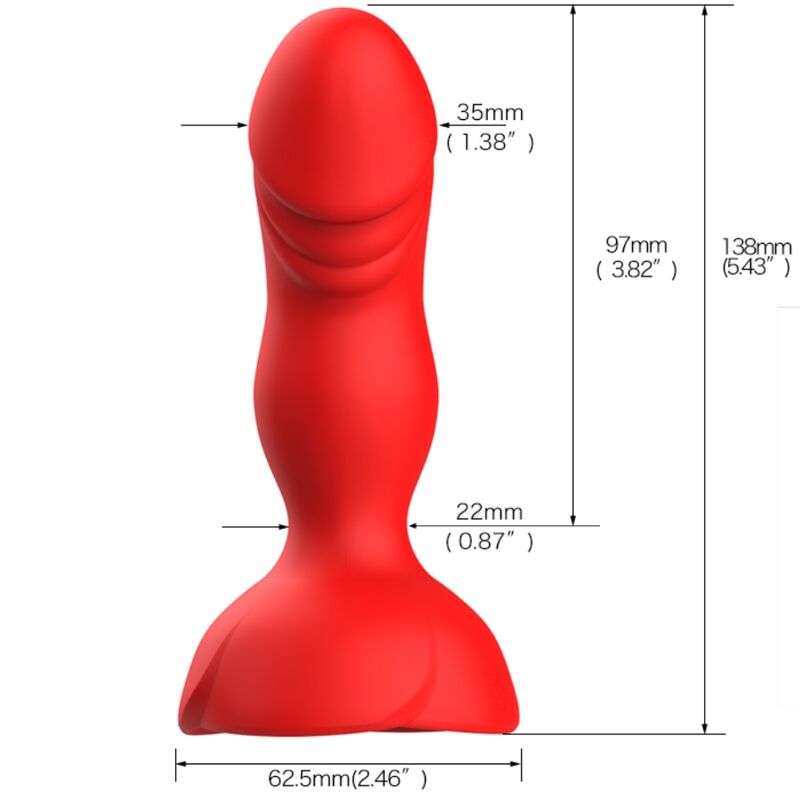 Armony - Extreme a Bloom Rose Vibrator & Anal Plug Remote Control Red – Vibrating Butt Plug