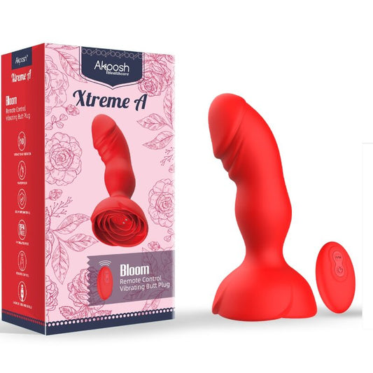 Armony - Extreme a Bloom Rose Vibrator & Anal Plug Remote Control Red – Vibrating Butt Plug
