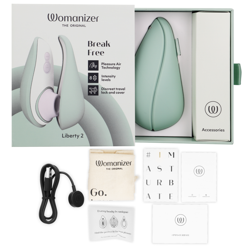 Womanizer - Liberty 2 Clitoris Stimulator & Suction Light Green – Clitoral Suction Stimulator